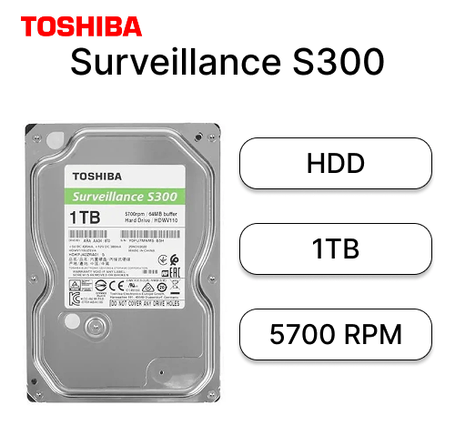 HDD 1TB Toshiba Surveillance S300