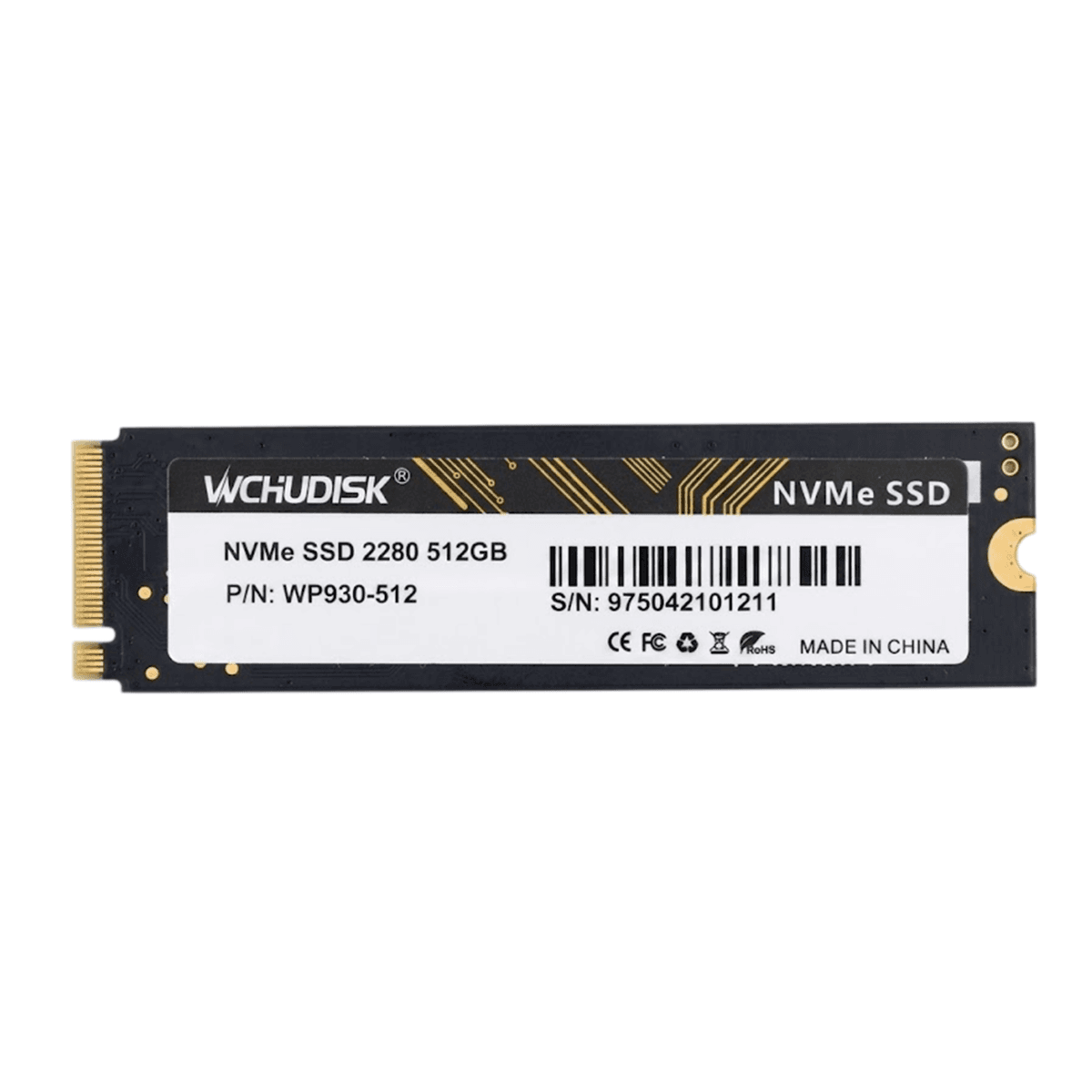 WCHUDISK NVMe SSD 512 ГБ – Сверхскоростной внутренний твердотельный накопитель PCIe Gen3x4. Мгновенная загрузка игр, ОС и программ. Идеален для ПК и ноутбуков, повышает производительность.