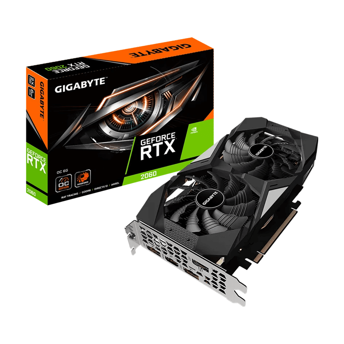 Видеокарта Gigabyte GeForce RTX 2060 6GB GDDR6 – Игровая производительность с трассировкой лучей и DLSS для 1080p/1440p