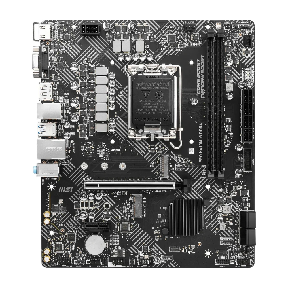 MSI PRO H610M-G, LGA1700, H610, DDR4, Micro-ATX