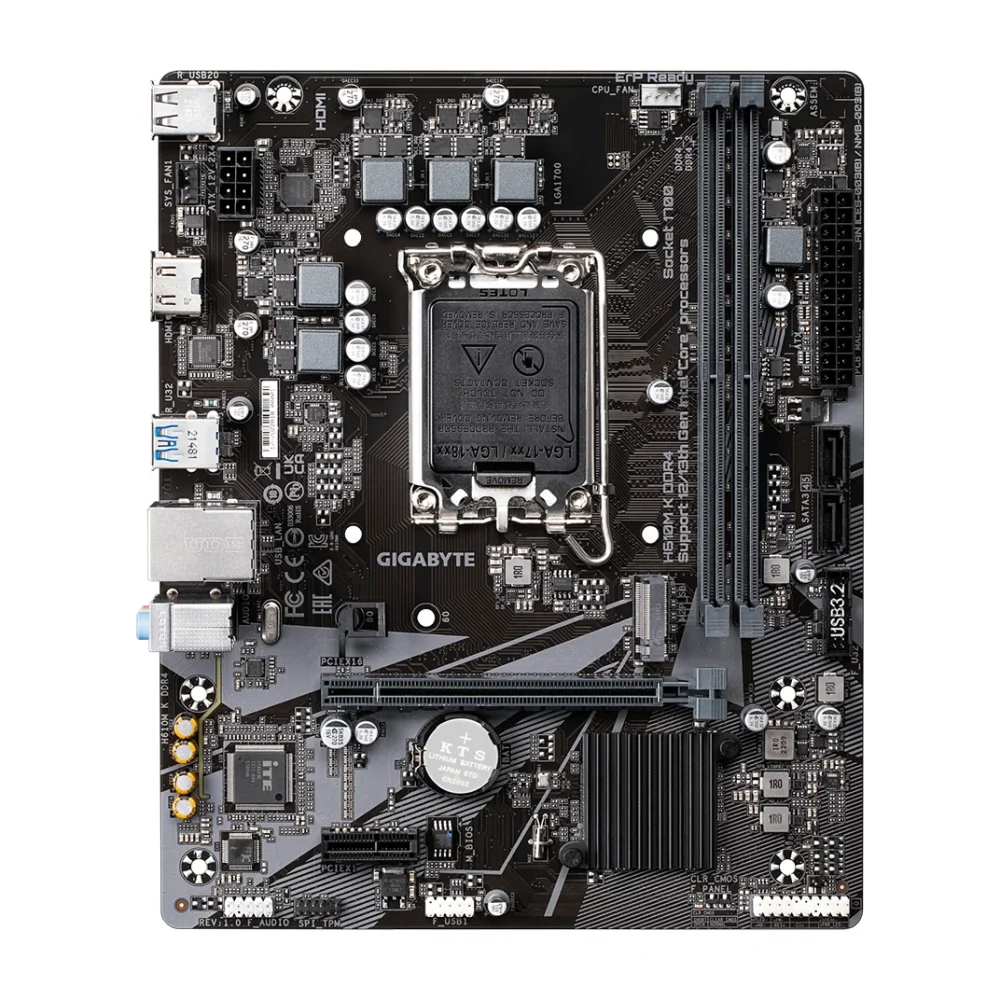 Gigabyte H610M K, LGA1700, H610, DDR4, Micro-ATX