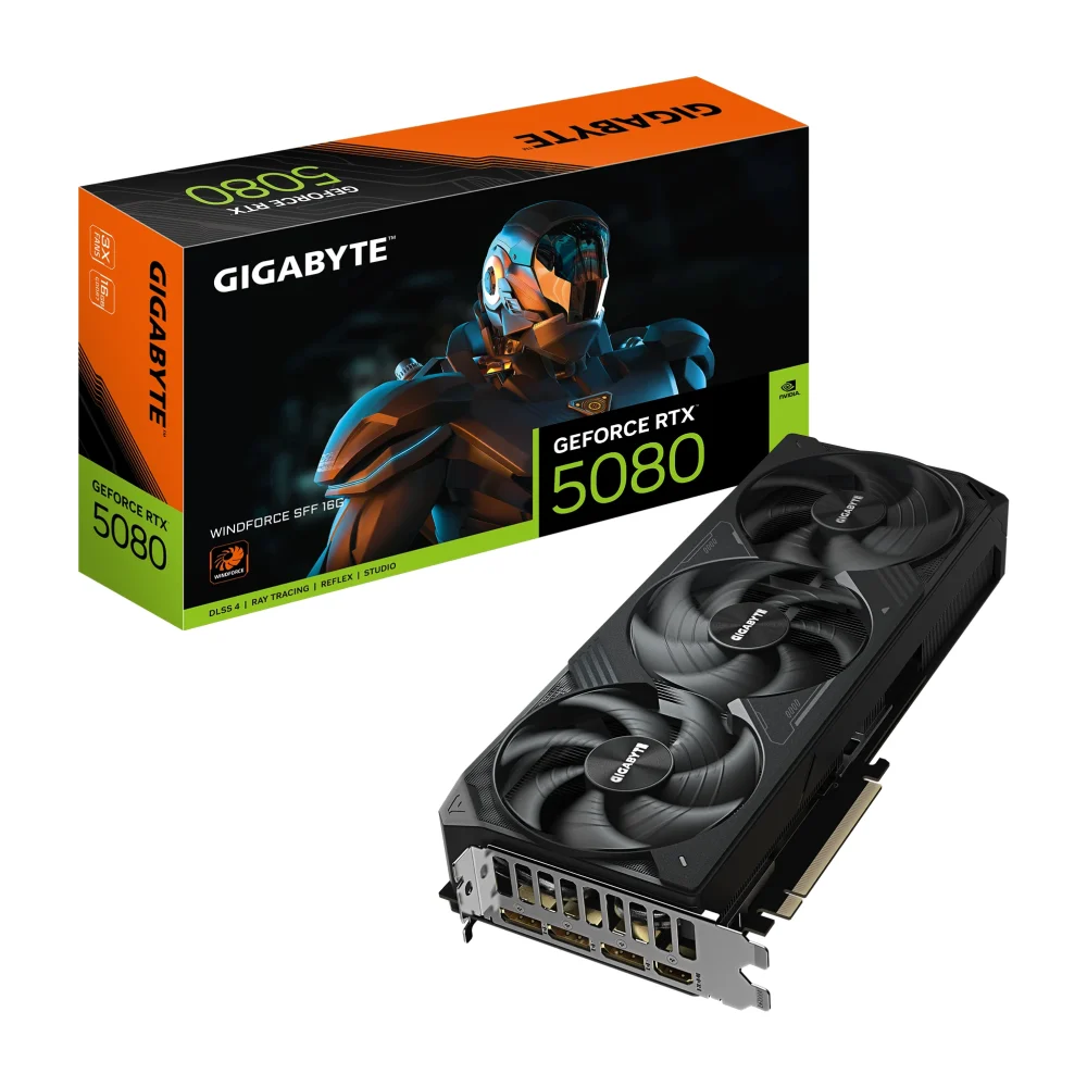 GIGABYTE RTX 5080 16 ГБ WINDFORCE DDR7 GV-N5080WF3OC-16GD